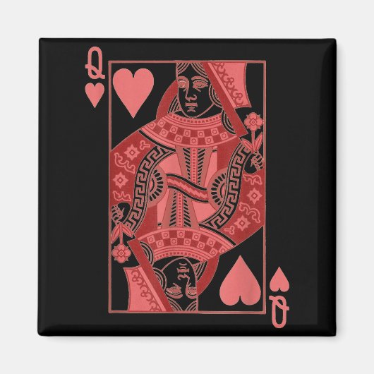 Aimant Queen Of Hearts Valentines Day Cool V-day Couple M (Devant)