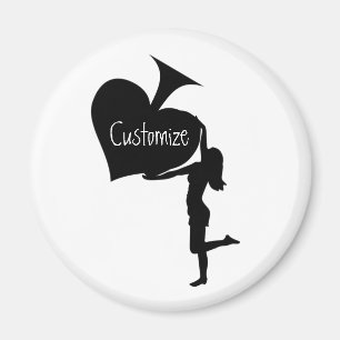 Aimant Queen of Spades tenant un tonnerre d'As noir