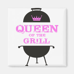 Aimant Queen Of The Grill, Couronne Rose