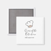 Aimant Queen of the kitchen chef cooking add name crown (Recto/Verso)