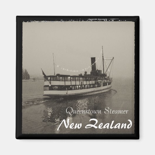 Aimant Queenstown, Steamer, Nouvelle-Zélande (aimant) (Devant)