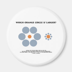 Aimant Quel cercle orange est plus grand ? (Illusion