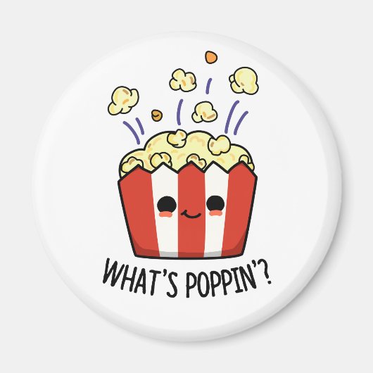 Aimant Quel est Poppin Funny Popcorn Pun (Devant)