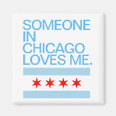 Aimant Quelqu'Un À Chicago M'Aime Drapeau (Devant)