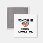 Aimant Quelqu'Un À Londres M'Aime Angleterre Drapeau Brit (Recto/Verso)