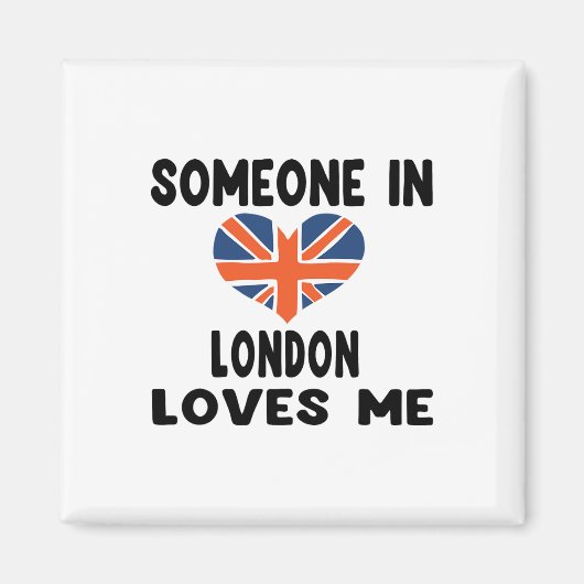 Aimant Quelqu'Un À Londres M'Aime Angleterre Drapeau Brit (Devant)