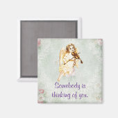 Aimant Quelqu'Un Pense À Vous, Angel, Qui Joue Au Violon (Recto/Verso)