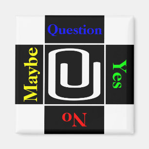 Aimant Question de pièce jointe personnalisable