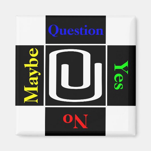 Aimant Question de pièce jointe personnalisable (Devant)