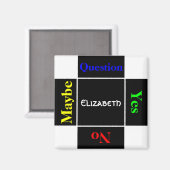 Aimant Question personnalisée avec nom (Recto/Verso)
