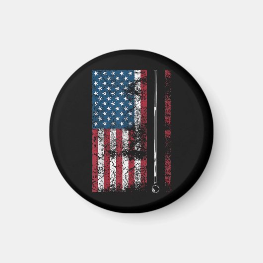Aimant Queue de billard drapeau américain Mignon jeu de t (Devant)