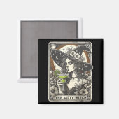 Aimant Queue de carte de tarot de la sorcière salée drôle (Recto/Verso)