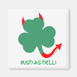 Aimant Queue unique de Devil Horns, Shamrock irlandais