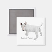 Aimant Qui, moi ? chiot Bull Terrier (Recto/Verso)