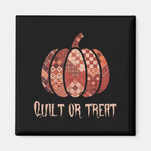 Aimant Quilet Ou Treat Patchwork Citrouilles Quilters Aut