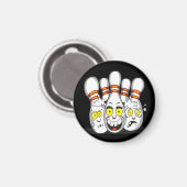 Aimant Quilles de bowling ravies, noires (Recto/Verso)