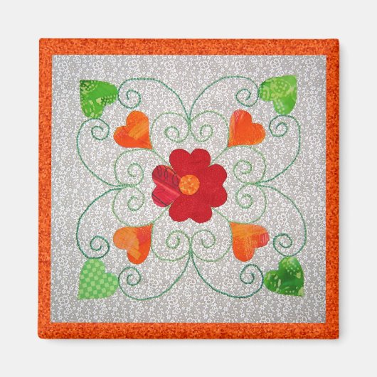 Aimant Quilt de Coeurs Whimsy - Bloc #2 (Devant)