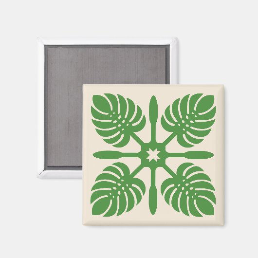 Aimant QUILT HAWAIIAN - Monstera (Recto/Verso)