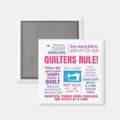Aimant Quilters Règle Drôle Quilting Sayings (Recto/Verso)