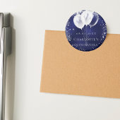 Aimant Quinceanera bleu marine argent ballon Enregistrer 