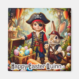Aimant QUINN ~ JOYEUSES PÂQUES ~ Œufs de Lapin Pirate ~