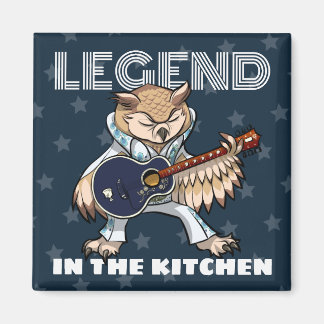 Aimant Quirky Owl Legend In The Kitchen Rock Star Artwork
