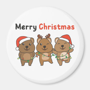 Aimant Quokka Christmas mignon Quokka Joyeux Noël Magne
