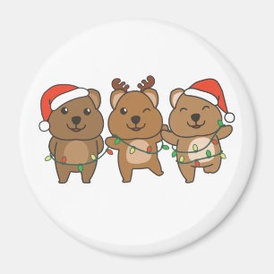 Aimant Quokka Noël Animaux mignons Quokkas