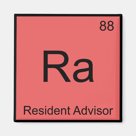 Aimant Ra - Conseiller Résident Chimie Élément Symbole Te (Devant)