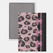Aimant RAB Rockabilly Pink Leopard Ribbon Bows (Recto/Verso)