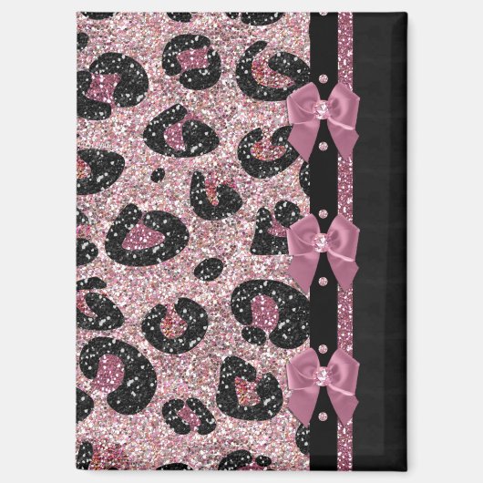 Aimant RAB Rockabilly Pink Leopard Ribbon Bows (Recto)