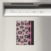 Aimant RAB Rockabilly Pink Leopard Ribbon Bows (In Situ (Lave-vaisselle))