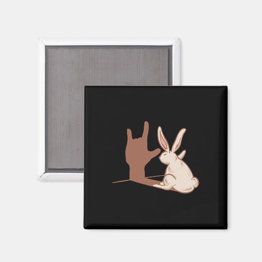 Aimant Rabbit Asl Gésture main Sourde Acteurs de perte d' (Recto/Verso)