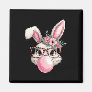 Aimant Rabbit Bunny soufflant bulle Pâques Jour mignon fe