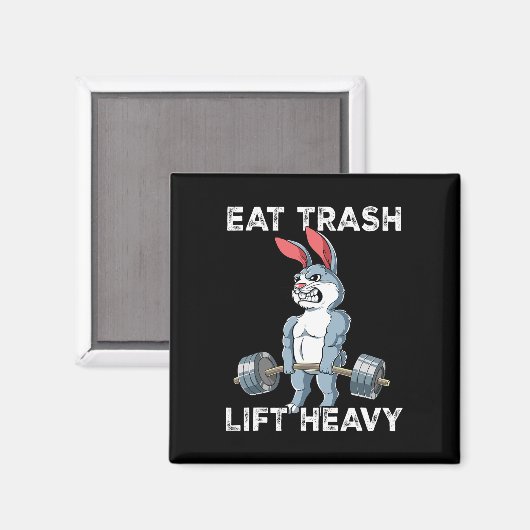 Aimant Rabbit Gym Weight Training Manger Trash Lift Lourd (Recto/Verso)