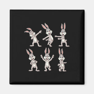 Aimant Rabbits dansants Défi de danse de Pâques Garçons F