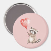 Aimant Raccoon avec un amour de ballon (Recto/Verso)