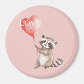 Aimant Raccoon avec un amour de ballon (Devant)