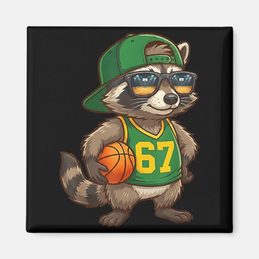 Aimant Raccoon Basketball 67 Gen Alpha Slang Srts Men Boy (Devant)