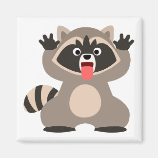 Aimant Raccoon de caricature très épais
