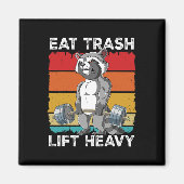 Aimant Raccoon Gym Weight Training Manger Trash Lift Heav (Devant)