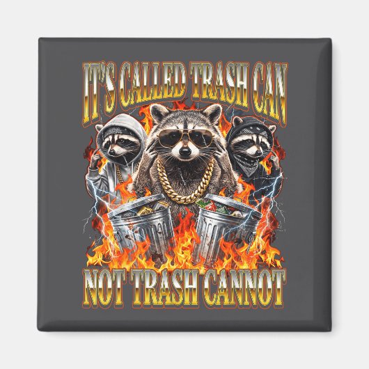 Aimant Raccoon It's Called Trash Can Not Trash Cannot Fun (Devant)