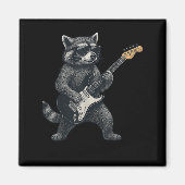 Aimant Raccoon Jouer Guitare Rock Et Roll Cadeaux Hommes (Devant)