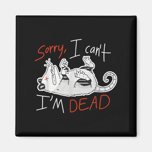 Aimant Raccoon Sorry I Can't I'm Dead Rat (Devant)