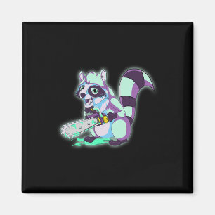 Aimant Raccoon Trash Panda Scary Vaporwave 80s Animal Spo