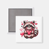 Aimant Raccoon Valentine Hearts  (Recto/Verso)
