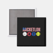 Aimant Racketlon Usa - Tennis de Table Badminton Squash T (Recto/Verso)