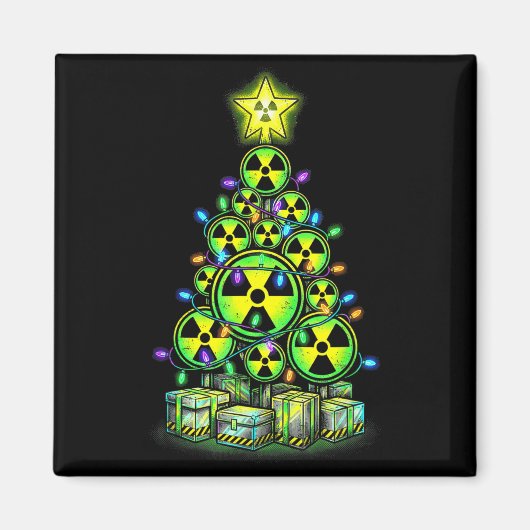 Aimant Radioactive Christmas Tree Graphic Nuclear Warning (Devant)