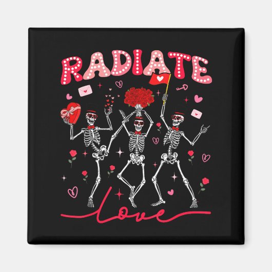 Aimant Radiology Radiate Rad Tech Valentine Skeleton Hear (Devant)