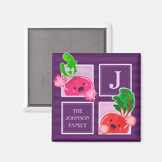 Aimant Radish de la betterave | Monogramme (Recto/Verso)